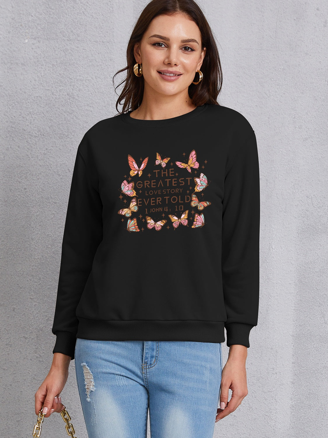 THE GREATEST LOVESTORY EVERTOLD Round Neck Sweatshirt