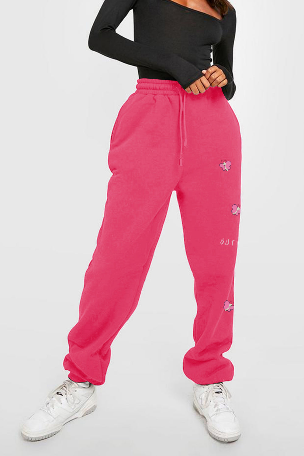 Simply Love Simply Love Full Size Drawstring BUTTERFLY Graphic Long Sweatpants