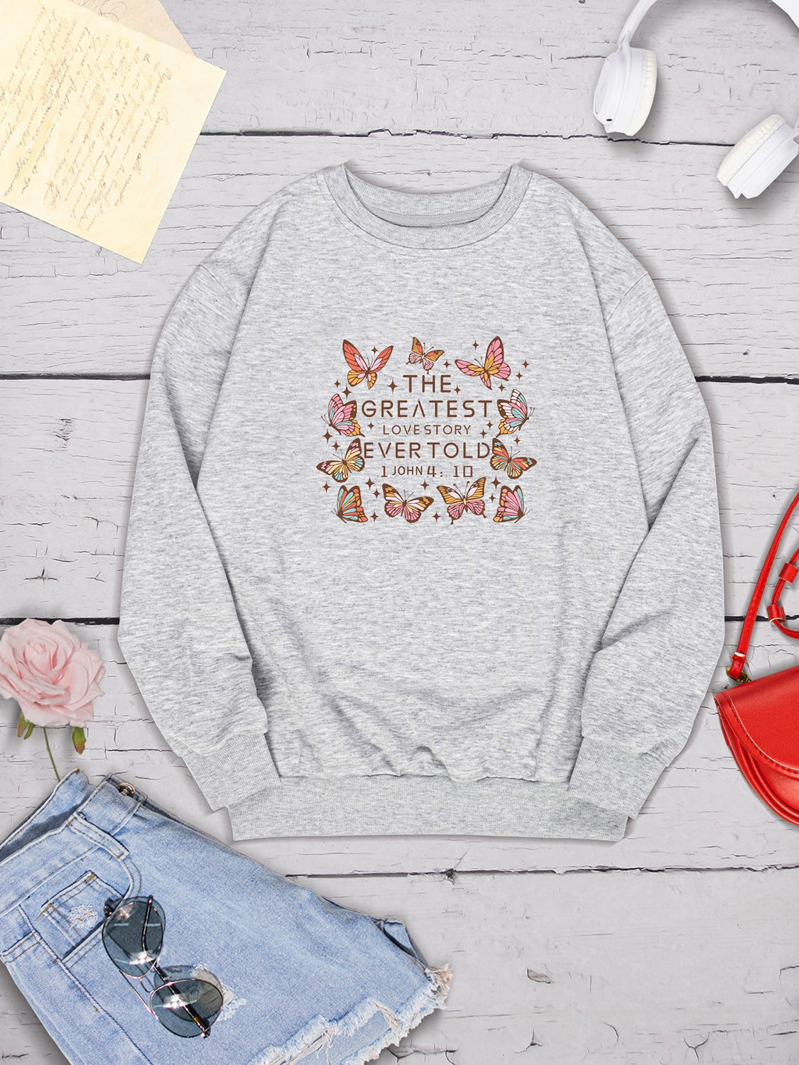 THE GREATEST LOVESTORY EVERTOLD Round Neck Sweatshirt